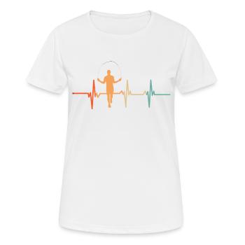 Heartbeat Springseil - Frauen T-Shirt atmungsaktiv - Weiß - Vorne - AI Model Female 172 dark (172cm)