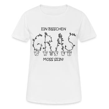 ein bißchen GRAS muss sein - Frauen T-Shirt atmungsaktiv - Weiß - Vorne - AI Model Female 172 dark (172cm)