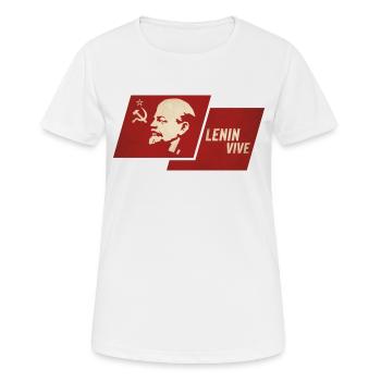 Lenin lebt Flagge - Frauen T-Shirt atmungsaktiv - Weiß - Vorne - AI Model Female 172 dark (172cm)