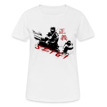 Seigi-Ninja - Frauen T-Shirt atmungsaktiv - Weiß - Vorne - AI Model Female 172 dark (172cm)