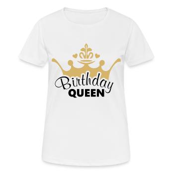 Reine d’anniversaire - T-shirt respirant Femme - blanc - Devant - AI Model Female 172 dark (172cm)