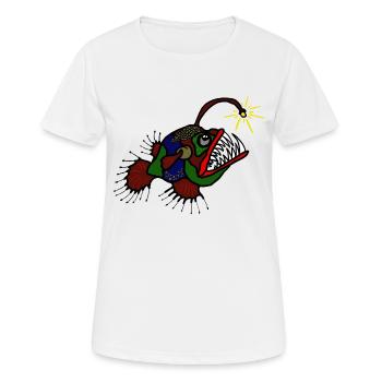anglerFisch - Frauen T-Shirt atmungsaktiv - Weiß - Vorne - AI Model Female 172 dark (172cm)