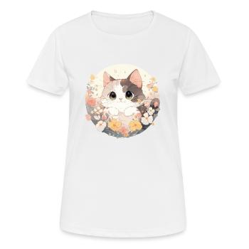 Chat trop mignon - T-shirt respirant Femme - blanc - Devant - AI Model Female 172 dark (172cm)