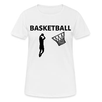 Basketball - Frauen T-Shirt atmungsaktiv - Weiß - Vorne - AI Model Female 172 dark (172cm)