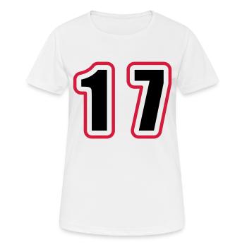 17 Number College - Women's Breathable T-Shirt - white - Front - AI Model Female 172 dark (172cm)