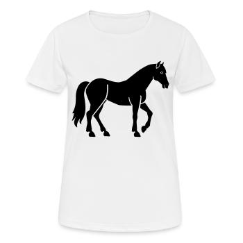 Cheval - T-shirt respirant Femme - blanc - Devant - AI Model Female 172 dark (172cm)