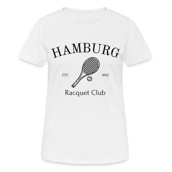 Hambourg - Elbe - Alster - Tennis - Rotherbaum - T-shirt respirant Femme - blanc - Devant - AI Model Female 172 dark (172cm)
