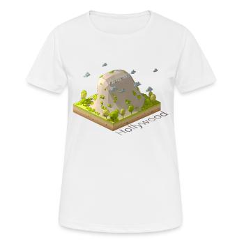Geometrisches Low-Poly-Hollywood-Zeichen - Frauen T-Shirt atmungsaktiv - Weiß - Vorne - AI Model Female 172 dark (172cm)