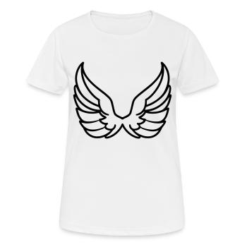 Ailes d'ange - T-shirt respirant Femme - blanc - Devant - AI Model Female 172 dark (172cm)