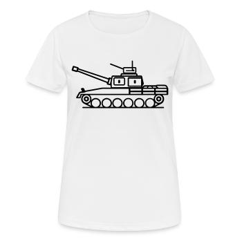 Panzer - Frauen T-Shirt atmungsaktiv - Weiß - Vorne - AI Model Female 172 dark (172cm)