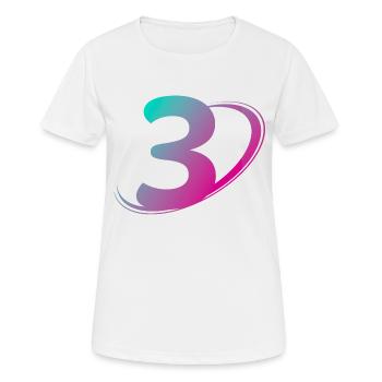 Nummer 3 mehrfarbig - Frauen T-Shirt atmungsaktiv - Weiß - Vorne - AI Model Female 172 dark (172cm)