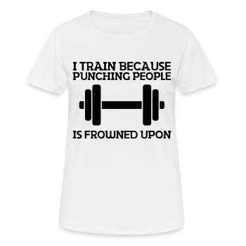 Fitness Sportler Sport Bodybuilding Fitnesssport - Frauen T-Shirt atmungsaktiv - Weiß - Vorne - AI Model Female 172 dark (172cm)