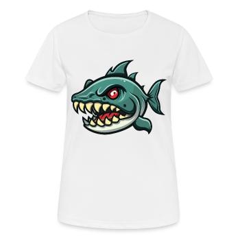 piranha - Women's Breathable T-Shirt - white - Front - AI Model Female 172 dark (172cm)