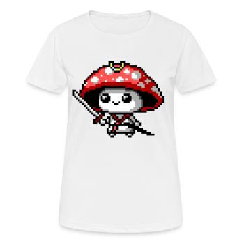 8bit Pilz-Samurai - Frauen T-Shirt atmungsaktiv - Weiß - Vorne - AI Model Female 172 dark (172cm)