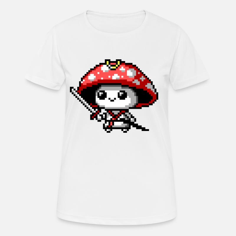 Samouraï champignon 8 bits - T-shirt respirant Femme - blanc