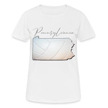 Volleyball in der Pennsylvania State Landkarte PA - Frauen T-Shirt atmungsaktiv - Weiß - Vorne - AI Model Female 172 dark (172cm)
