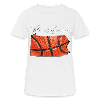 Basketball in der Pennsylvania State Landkarte PA - Frauen T-Shirt atmungsaktiv - Weiß - Vorne - AI Model Female 172 dark (172cm)
