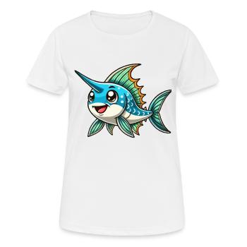 Schwertfisch Kind - Frauen T-Shirt atmungsaktiv - Weiß - Vorne - AI Model Female 172 dark (172cm)