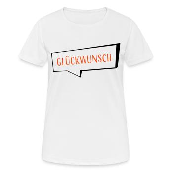 Félicitations bicolore - T-shirt respirant Femme - blanc - Devant - AI Model Female 172 dark (172cm)