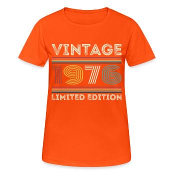 1976 Geburtstag 1976 Retro 1976 Geschenk 1976 - Frauen T-Shirt atmungsaktiv - Neonorange - Vorne - AI Model Female 172 dark (172cm)