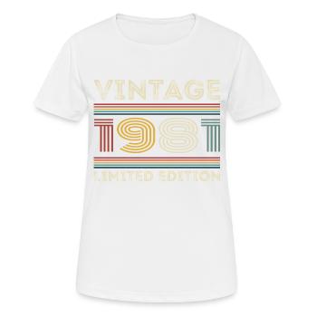 1981 Anniversaire 1981 Retro 1981 Cadeau 1981 - T-shirt respirant Femme - blanc - Devant - AI Model Female 172 dark (172cm)