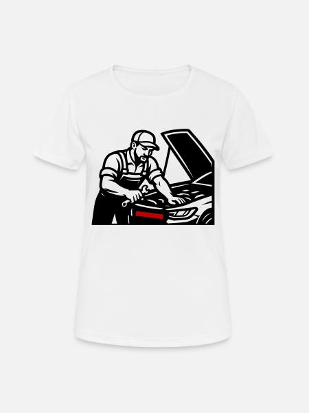 Mécanicien automobile - T-shirt respirant Femme - blanc
