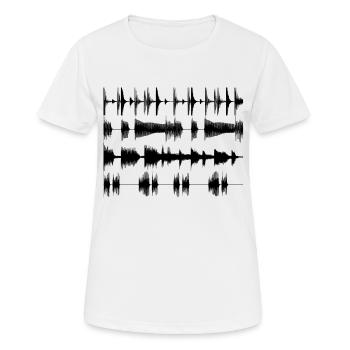 Black waveforms - T-shirt respirant Femme - blanc - Devant - AI Model Female 172 dark (172cm)