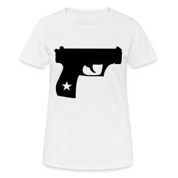 Pistole - Frauen T-Shirt atmungsaktiv - Weiß - Vorne - AI Model Female 172 dark (172cm)