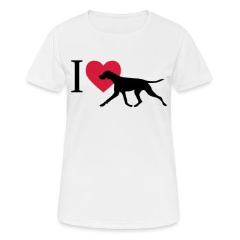 J'aime Pointer - T-shirt respirant Femme - blanc - Devant - AI Model Female 172 dark (172cm)