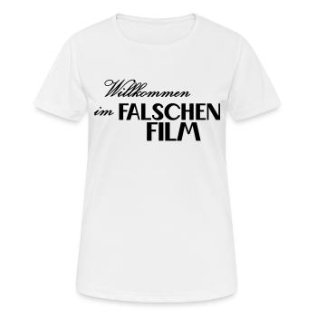 falscher Film - Frauen T-Shirt atmungsaktiv - Weiß - Vorne - AI Model Female 172 dark (172cm)