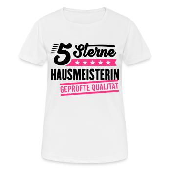 5Sterne Hausmeisterin - Frauen T-Shirt atmungsaktiv - Weiß - Vorne - AI Model Female 172 dark (172cm)