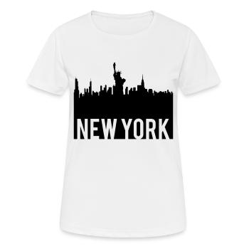 New York city Skyline - Frauen T-Shirt atmungsaktiv - Weiß - Vorne - AI Model Female 172 dark (172cm)