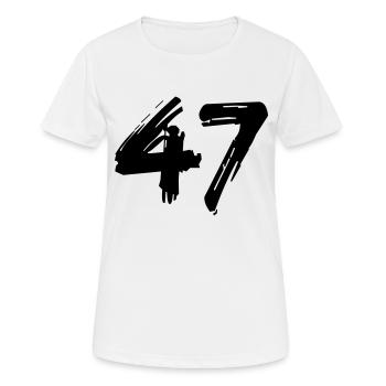 Brushed 47 - Frauen T-Shirt atmungsaktiv - Weiß - Vorne - AI Model Female 172 dark (172cm)