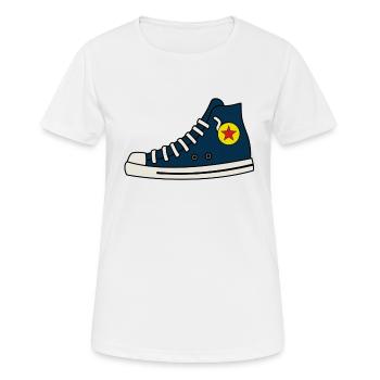 shoe - Women's Breathable T-Shirt - white - Front - AI Model Female 172 dark (172cm)