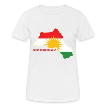 Né au Kurdistan - T-shirt respirant Femme - blanc - Devant - AI Model Female 172 dark (172cm)