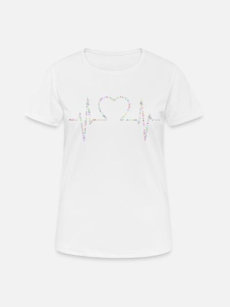 Herzschlag Musik Noten EKG - Frauen T-Shirt atmungsaktiv - Weiß
