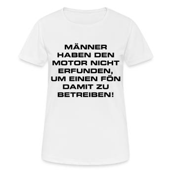 Motor Power Haar Fön Auto Ingenieur Erfinder Genie - Frauen T-Shirt atmungsaktiv - Weiß - Vorne - AI Model Female 172 dark (172cm)