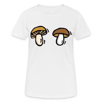Steinpilz Butterpilz Champignon Pilz Pilze Sammeln - Frauen T-Shirt atmungsaktiv - Weiß - Vorne - AI Model Female 172 dark (172cm)