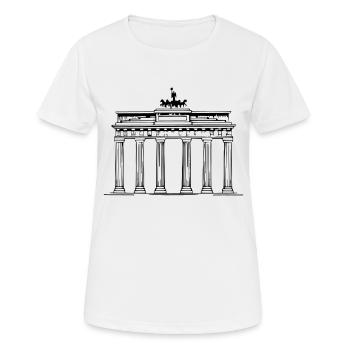 Porte de Brandebourg Berlin Victoria char - T-shirt respirant Femme - blanc - Devant - AI Model Female 172 dark (172cm)