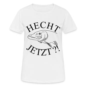HECHT jetzt? pike angel shirt angler spruch lustig - Frauen T-Shirt atmungsaktiv - Weiß - Vorne - AI Model Female 172 dark (172cm)