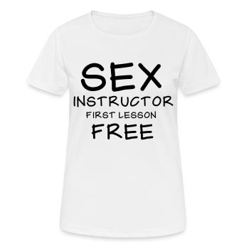 Sex - Frauen T-Shirt atmungsaktiv - Weiß - Vorne - AI Model Female 172 dark (172cm)