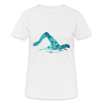 Schwimmer Schwimmen Sport Geschenk - Frauen T-Shirt atmungsaktiv - Weiß - Vorne - AI Model Female 172 dark (172cm)