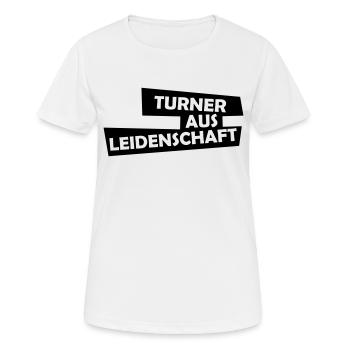 turner aus leidenschaft - Frauen T-Shirt atmungsaktiv - Weiß - Vorne - AI Model Female 172 dark (172cm)