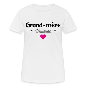 Grand mère veilleuse - T-shirt respirant Femme - blanc - Devant - AI Model Female 172 dark (172cm)