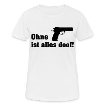ohne pistole - Frauen T-Shirt atmungsaktiv - Weiß - Vorne - AI Model Female 172 dark (172cm)