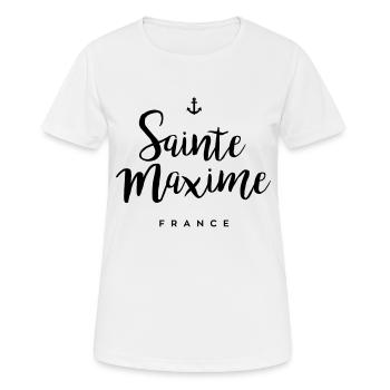 Sainte-Maxime - France - T-shirt respirant Femme - blanc - Devant - AI Model Female 172 dark (172cm)