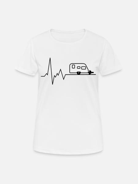 herzschlag wohnwagen - Frauen T-Shirt atmungsaktiv - Weiß