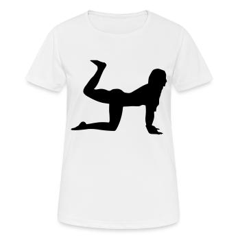 Sport Frau Silhouette - Frauen T-Shirt atmungsaktiv - Weiß - Vorne - AI Model Female 172 dark (172cm)