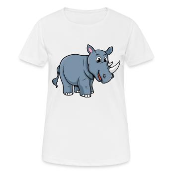 Rhino - Nashorn - Frauen T-Shirt atmungsaktiv - Weiß - Vorne - AI Model Female 172 dark (172cm)