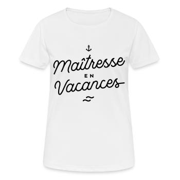 Maîtresse en vacances - T-shirt respirant Femme - blanc - Devant - AI Model Female 172 dark (172cm)